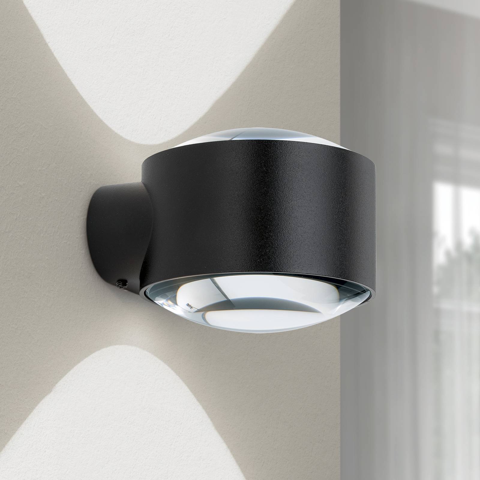 ORION Kinkiet zewnętrzny Tatra LED, czarny, Ø 10,2 cm, aluminium, góra/dół