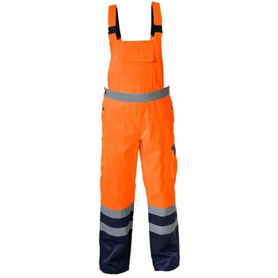 LAHTI PRO Spodnie ogrodniczki ostrzegawcze letnie pomarańczowe rozmiar XL L4110404 LPL4110404