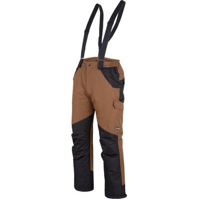 LAHTI PRO Spodnie ocieplane z szelkami brąz.-czar. 