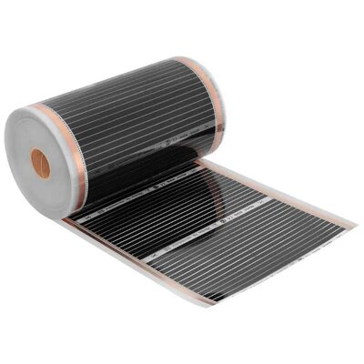 Folia grzewcza pod panele MISSION AIR MAL-160 W/m2 Black Silver 2.5 m2 (5 m x 50 cm) + regulator Gemini Biały WiFi
