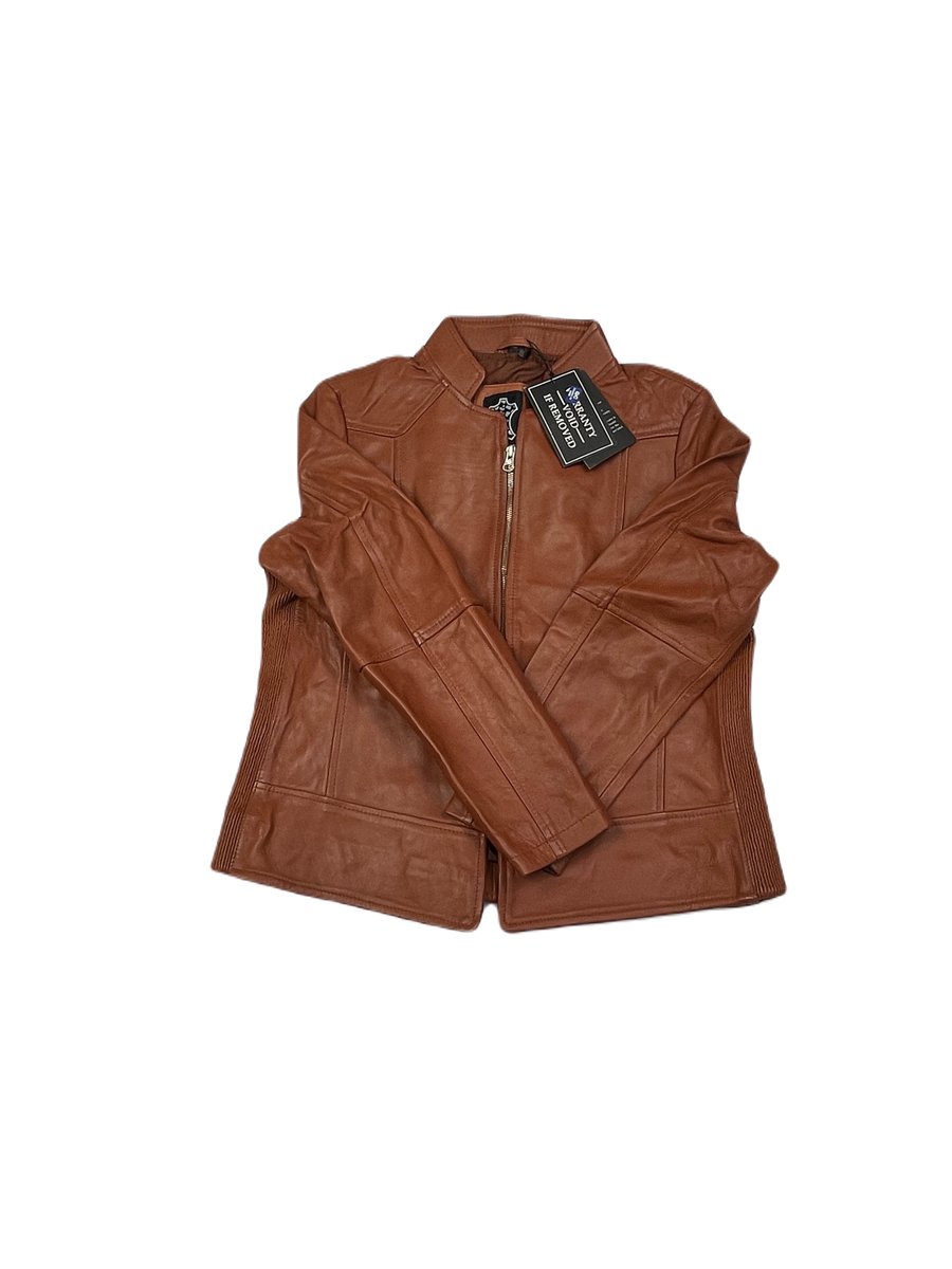 Skórzana kurtka damska brązowa REAL LEATHER XL