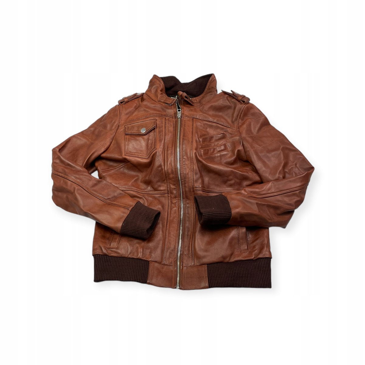 Skórzana kurtka damska z kapturem Real Leather M