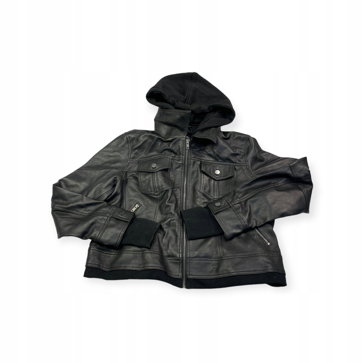 Skórzana kurtka damska z kapturem Real Leather 2XL