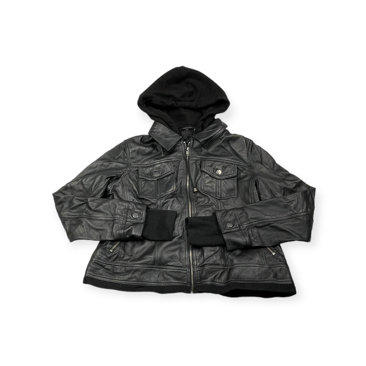Skórzana kurtka damska z kapturem Real Leather 2XL
