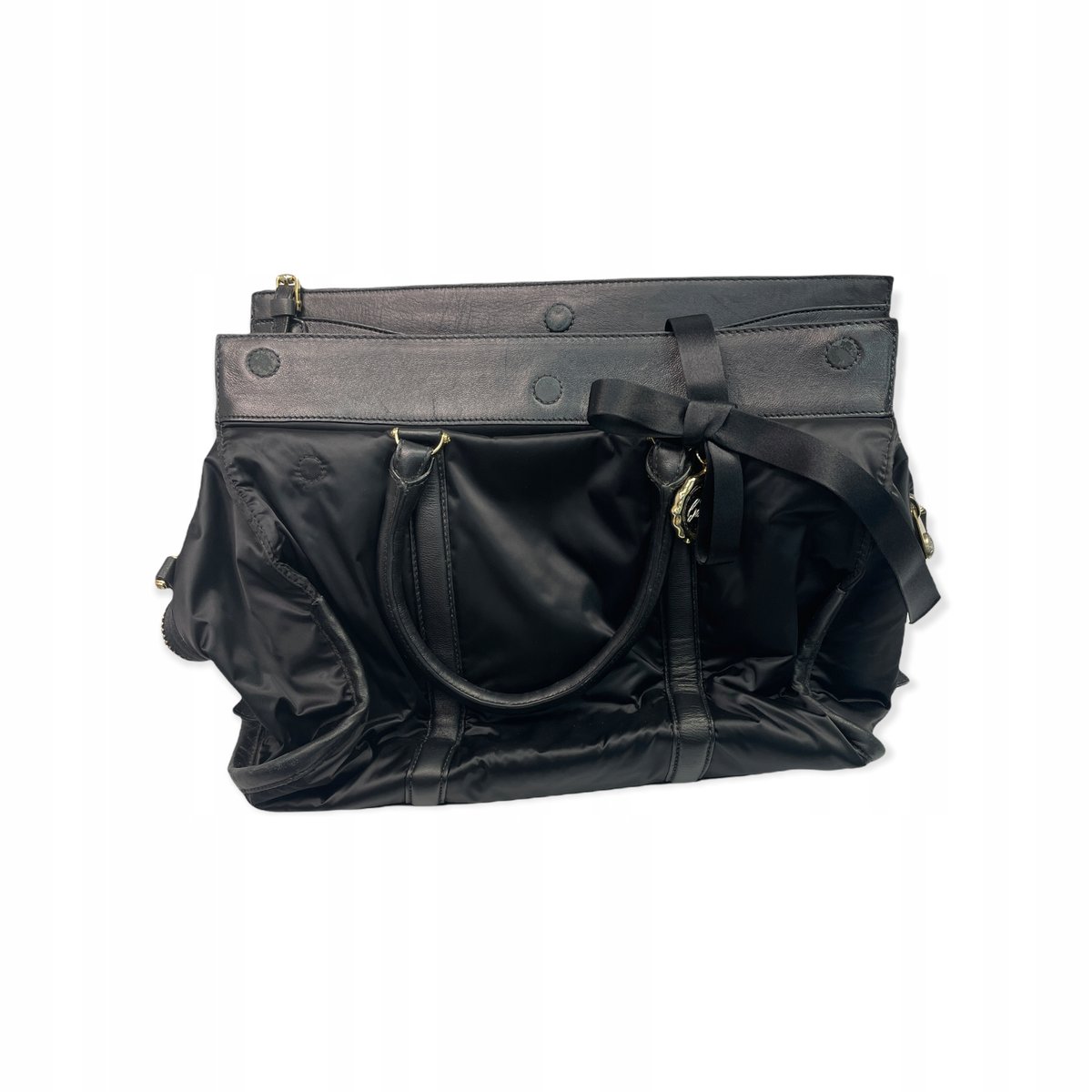 Czarna torebka damska HENRI BENDEL ortalion skora