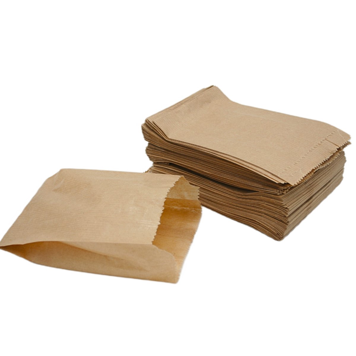 Torebki papierowe śniadaniowe fałdowe 10×17 cm 100 sztuk brązowe atestowane