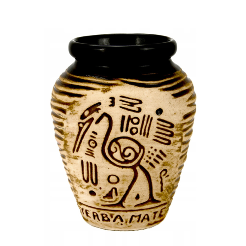 Matero Ceramiczne do Yerba Mate AZTEK brązowe 300ml