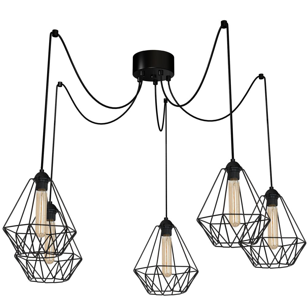 Lampa wisząca pająk 5-ramienny druciak SPINDEL BASKET 4080 Luminex LX4080