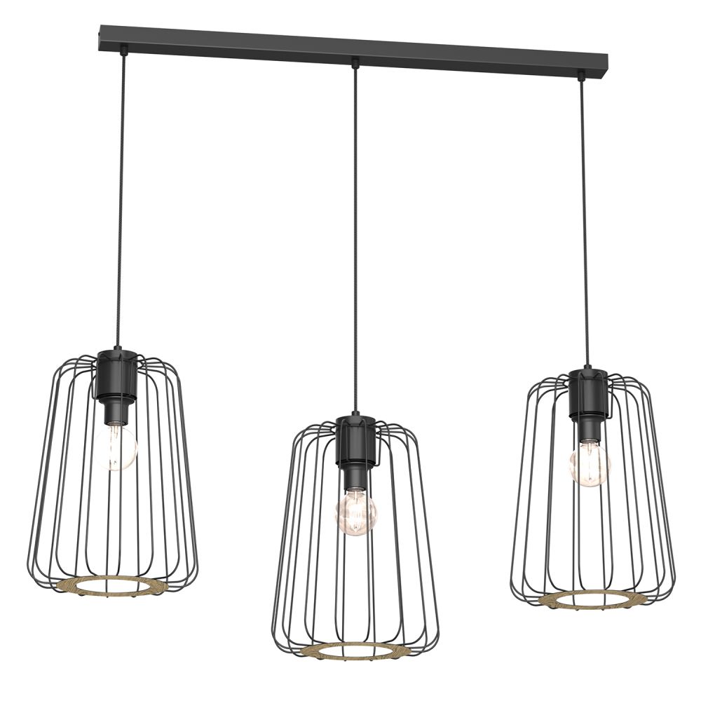 Lampa wisząca potrójna na listwie druciak TRAD 9729 Luminex LX9729
