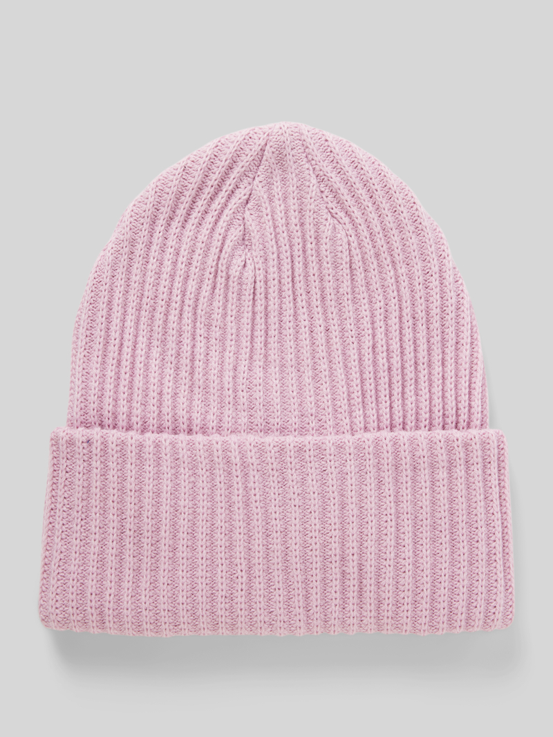 Czapka beanie z prążowanej dzianiny z brzegiem model ‘HEXO’