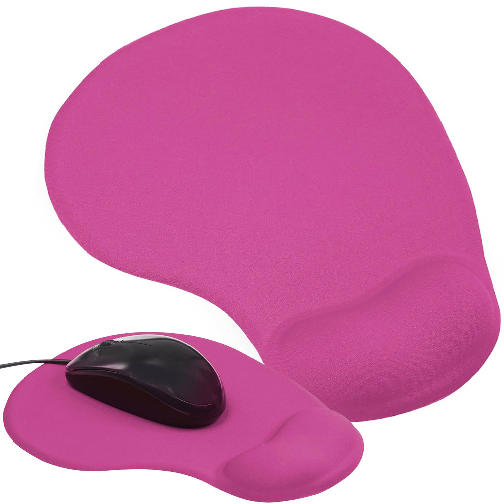 Podkładka ergonomiczna pod mysz 226x190mm różowa