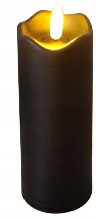 Świeca Led Czarna 15 cm - Efekt Płonącej Świecy