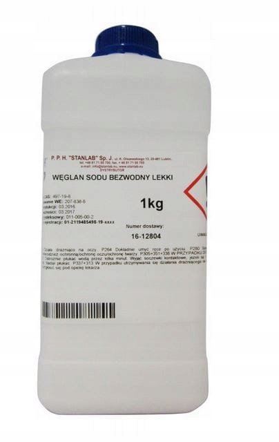 SODA KALCYNOWANA do Prania 1KG Węglan Sodu, SODA PIORĄCA Stanlab
