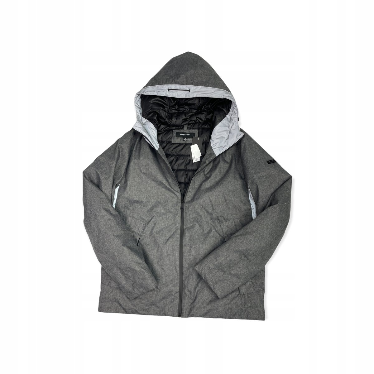 Szara kurtka męska z kapturem KENNETH COLE M