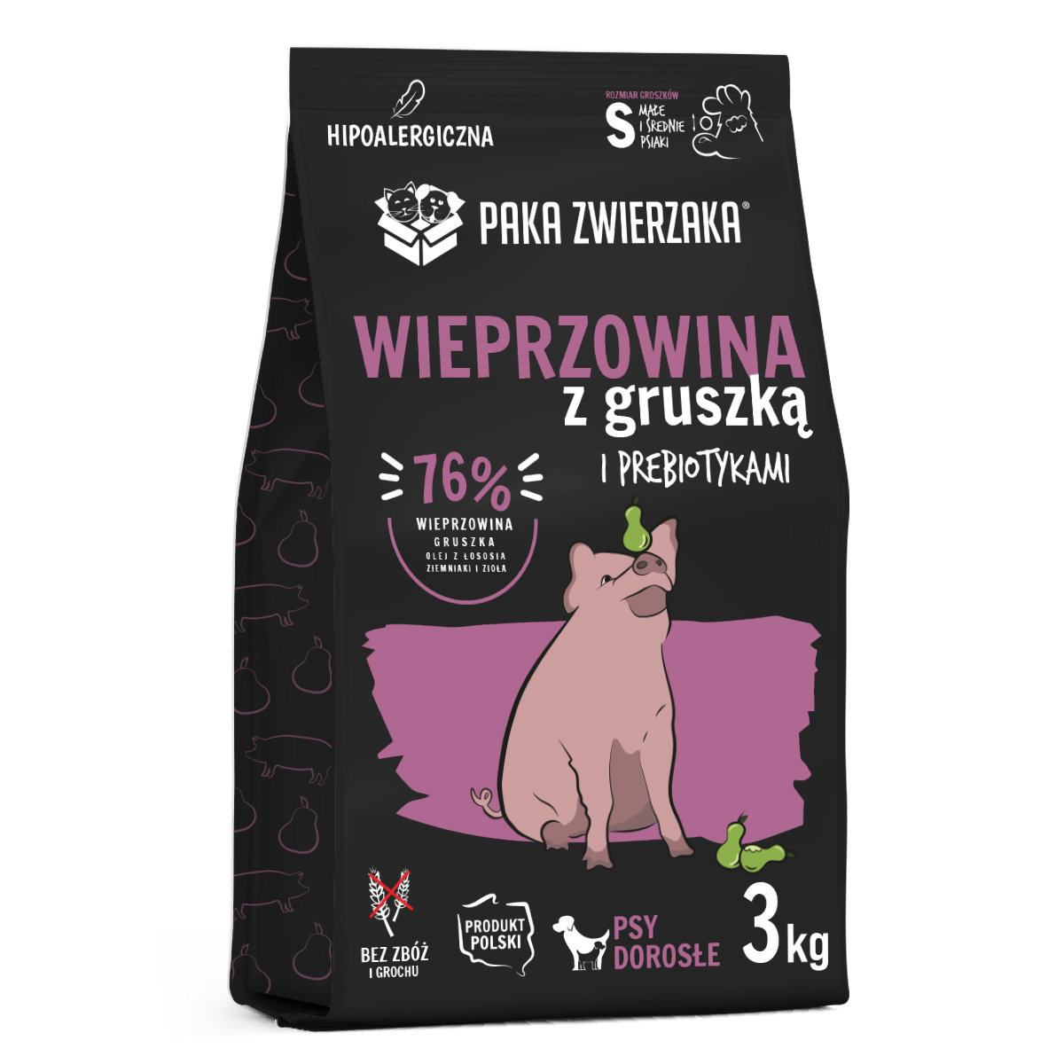 Paka Zwierzaka - Karma sucha SH Wieprzowina z gruszką 