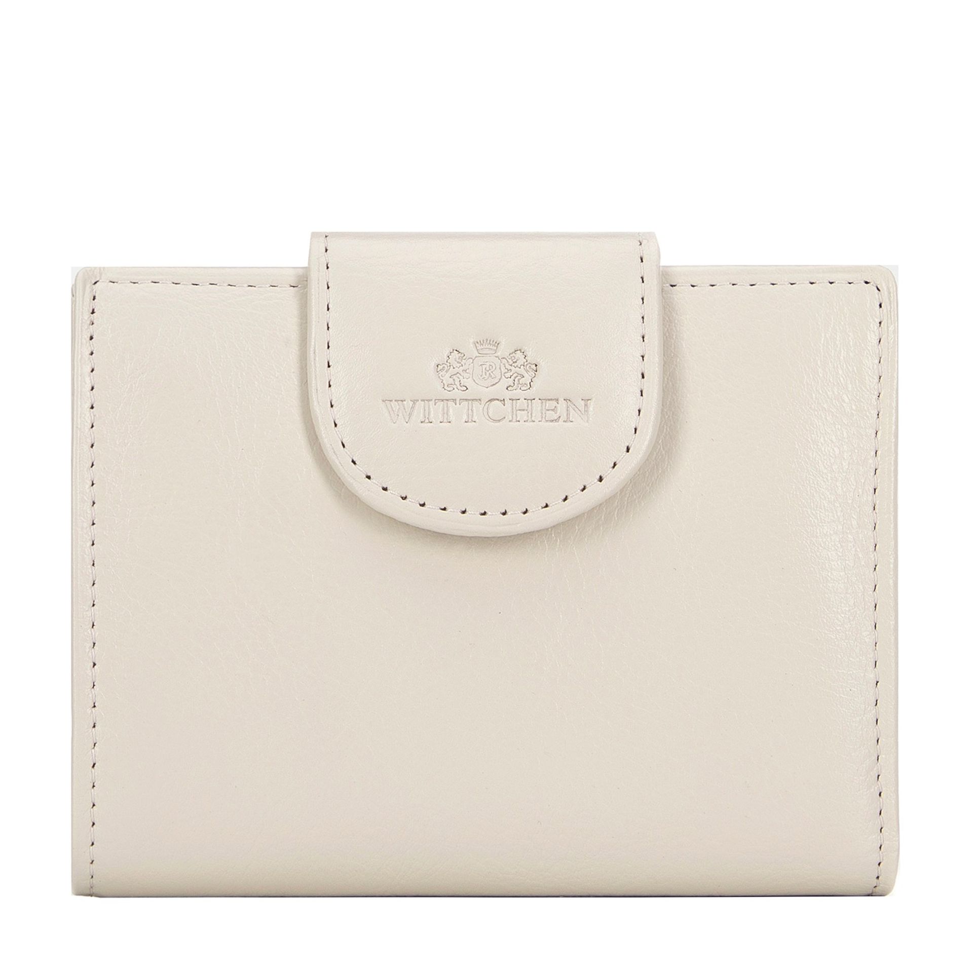 Damski portfel skórzany z elegancką napą jasny beż