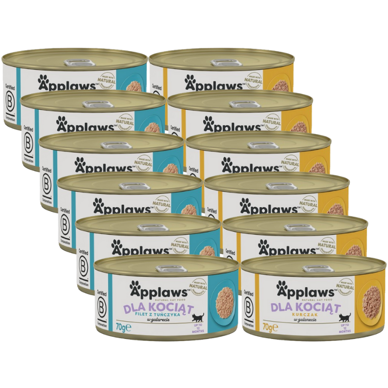 Applaws Cat Kitten dla kociąt Mix Smaków 12x70g PUSZKA
