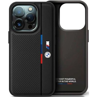 Etui BMW M Perforated Tricolor Detail Line do Apple iPhone 16 Pro Max Czarny | Bezpłatny transport