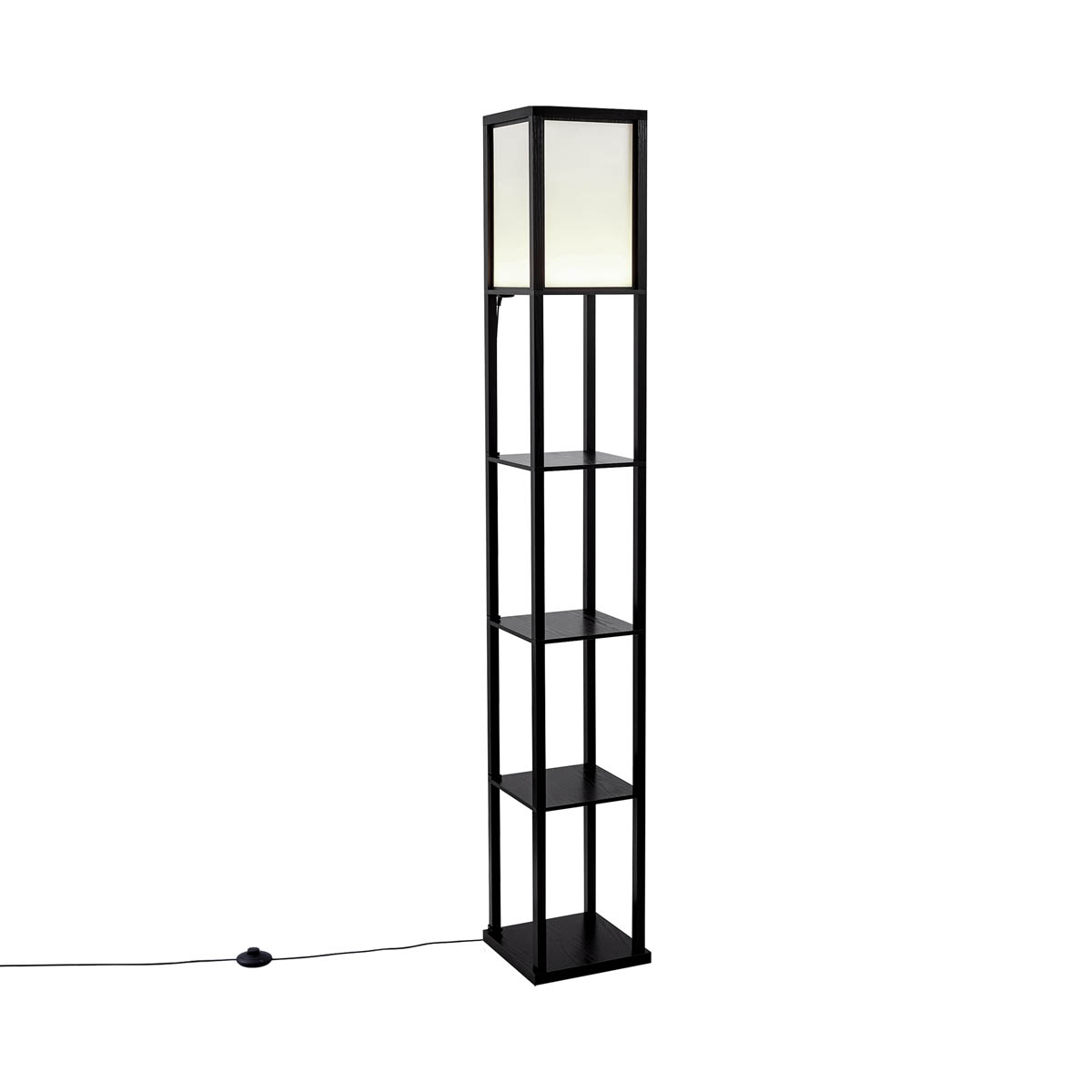 QAZQA Designerska lampa podłogowa czarna z brązowym, w tym LED - Nea