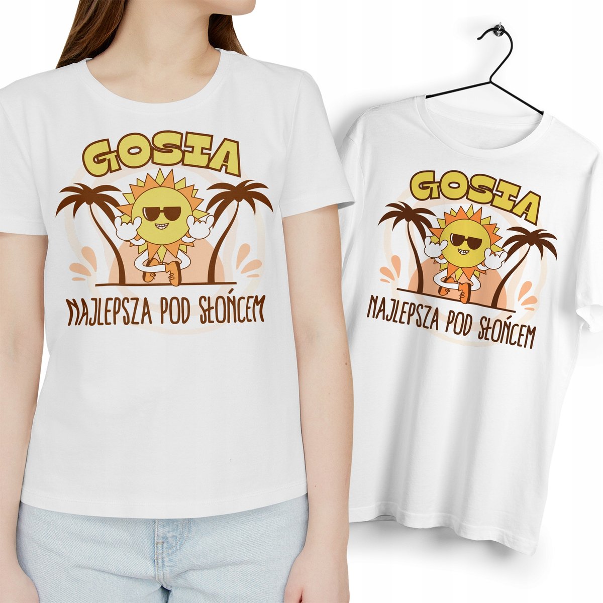 T-Shirt koszulka biała Dla Gosi Małgorzaty Na Prezent Urodziny z Nadrukiem