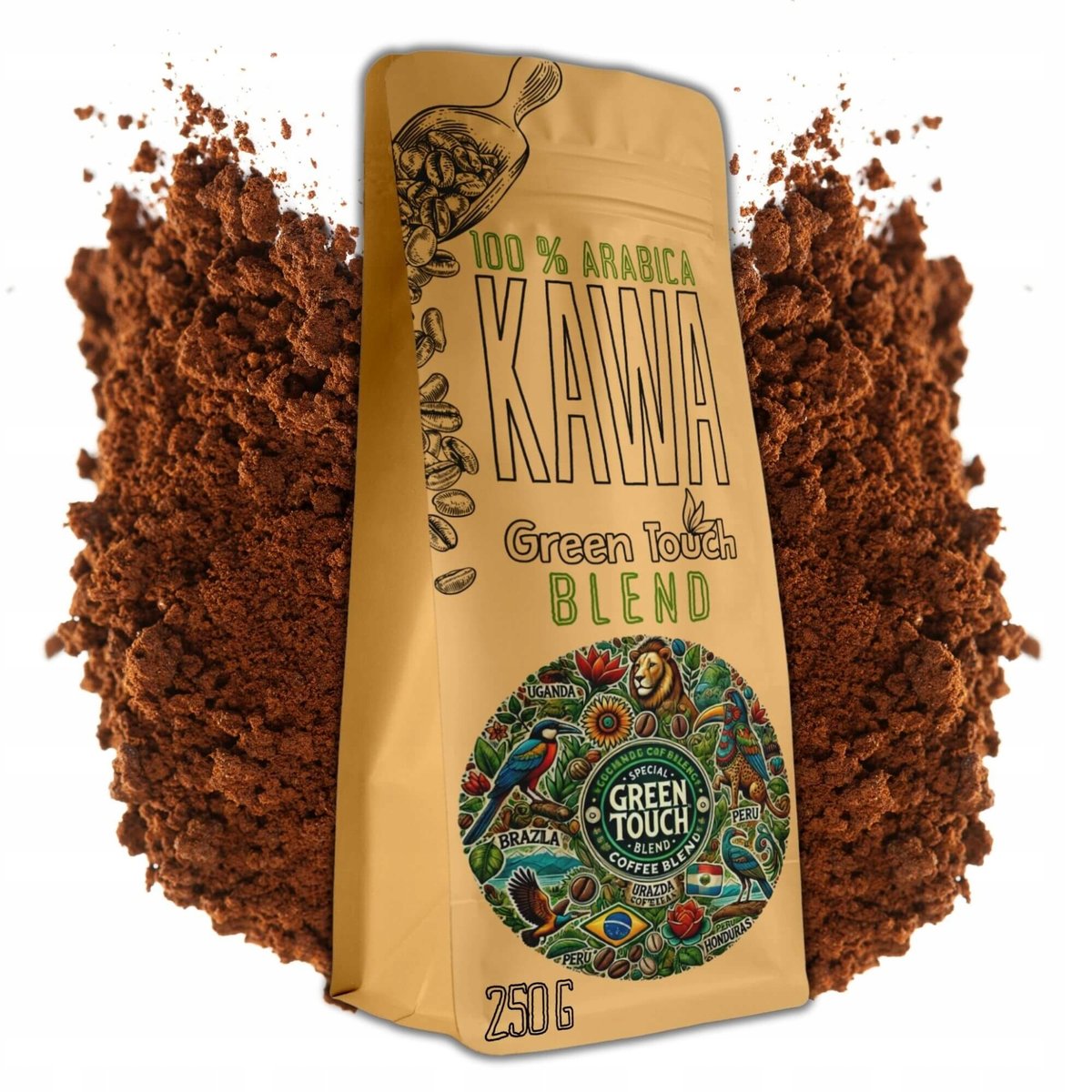 Kawa Mielona 100% Arabica Green Touch Blend 250 G Brazylia Uganda Peru