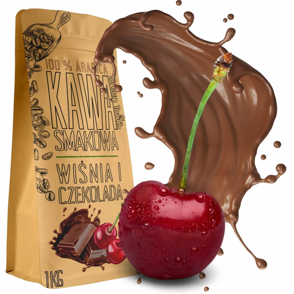 Kawa Ziarnista Smakowa Wiśnie W Czekoladzie Arabica 1 Kg Green Touch