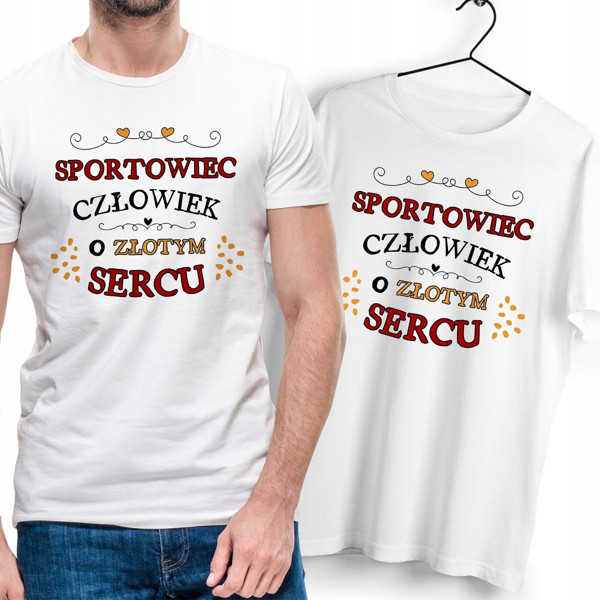 T-Shirt Dla Sportowca biały Na Prezent z Dowolnym Nadrukiem Zdjęciem Gift