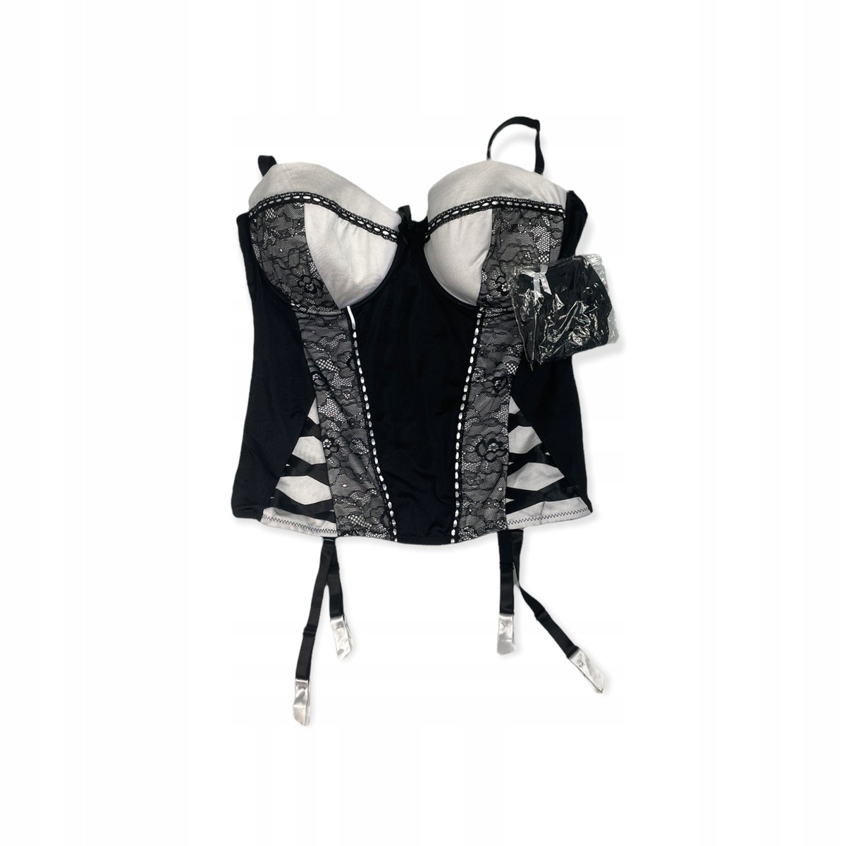 Erotyczna bielizna damska gorset i pończochy L/XL