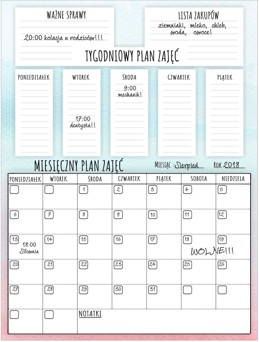 Planery na lodówkę Tablica magnetyczna Duży Planer miesięczny tygodniowy XXL