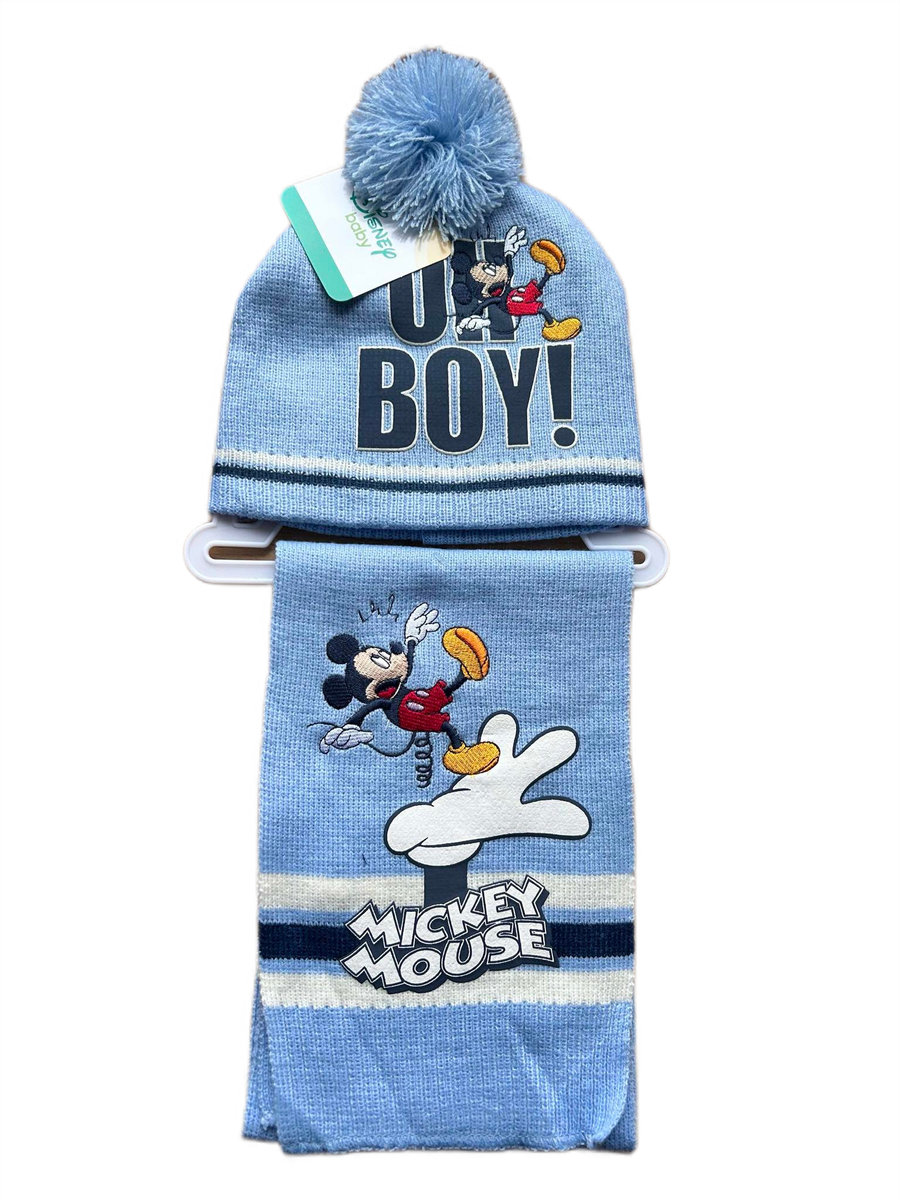 Komplet czapka szalik Disney Myszka Mickey zimowa jesienna dziecięcy