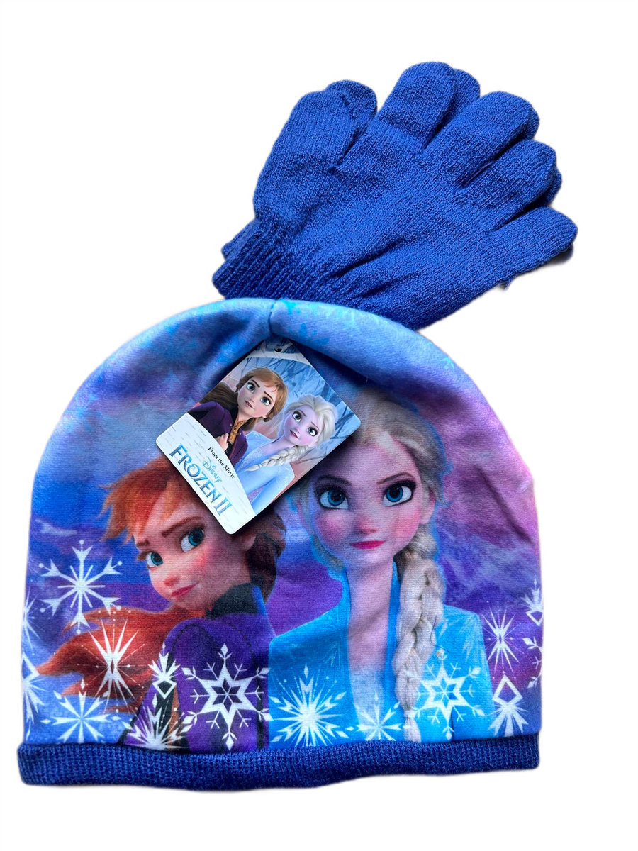 Komplet czapka rękawiczki Sun City Frozen II zimowa jesienna dla dziewczynki