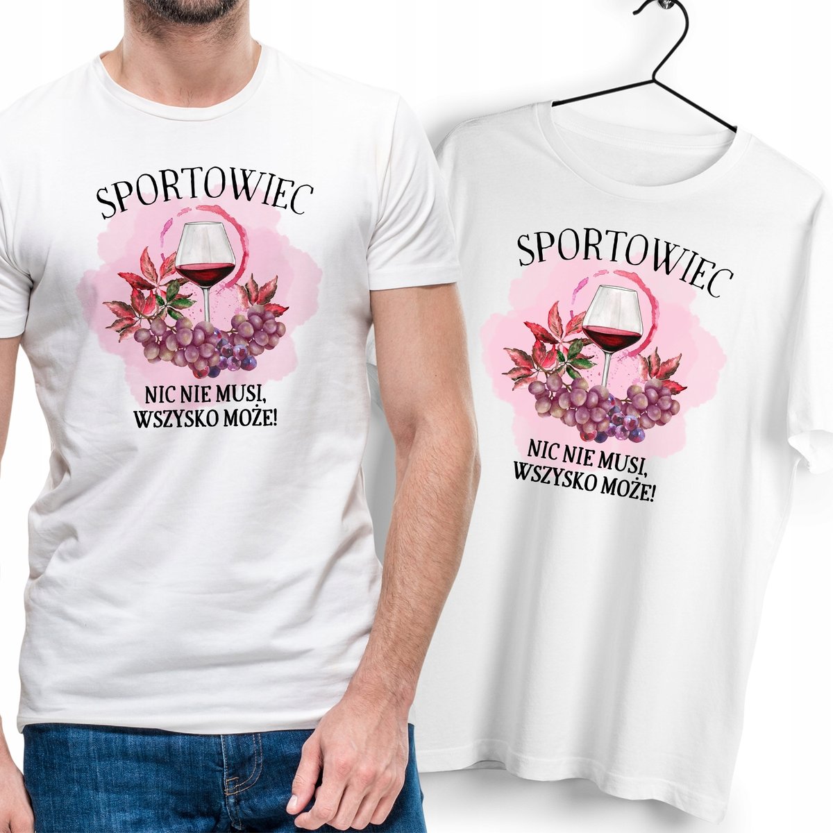 T-Shirt Dla Sportowca biały Na Prezent z Dowolnym Nadrukiem Zdjęciem Gift