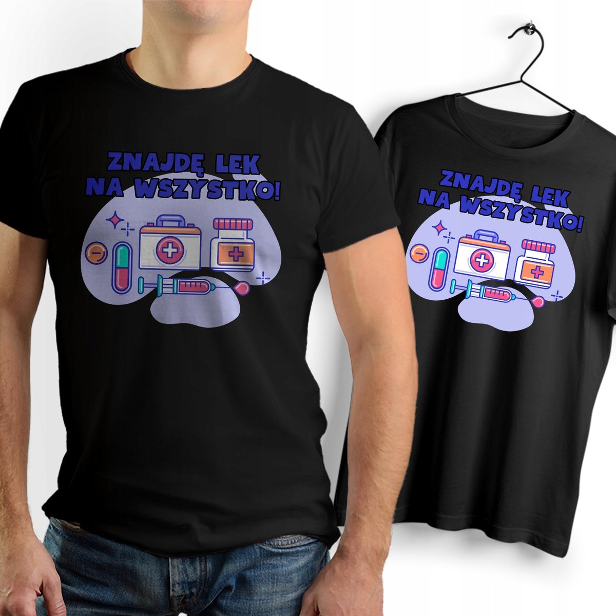 Dla Farmaceuty T-Shirt czarny Na Prezent z Dowolnym Nadrukiem Zdjęciem Gift