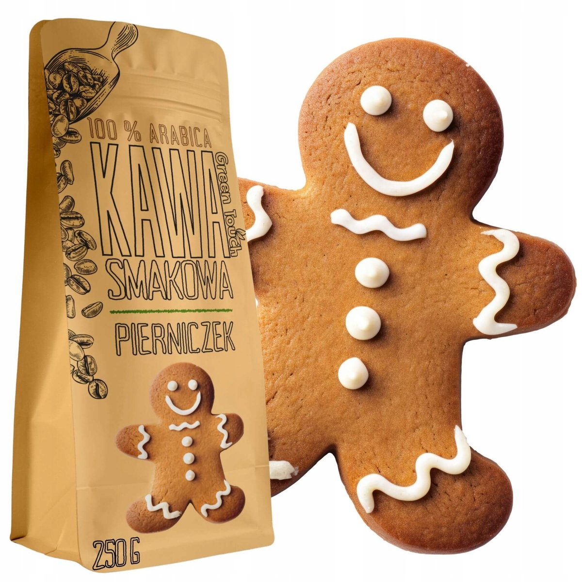 Kawa Mielona Piernikowa Piernik Świąteczna Korzenna 250 G Green Touch