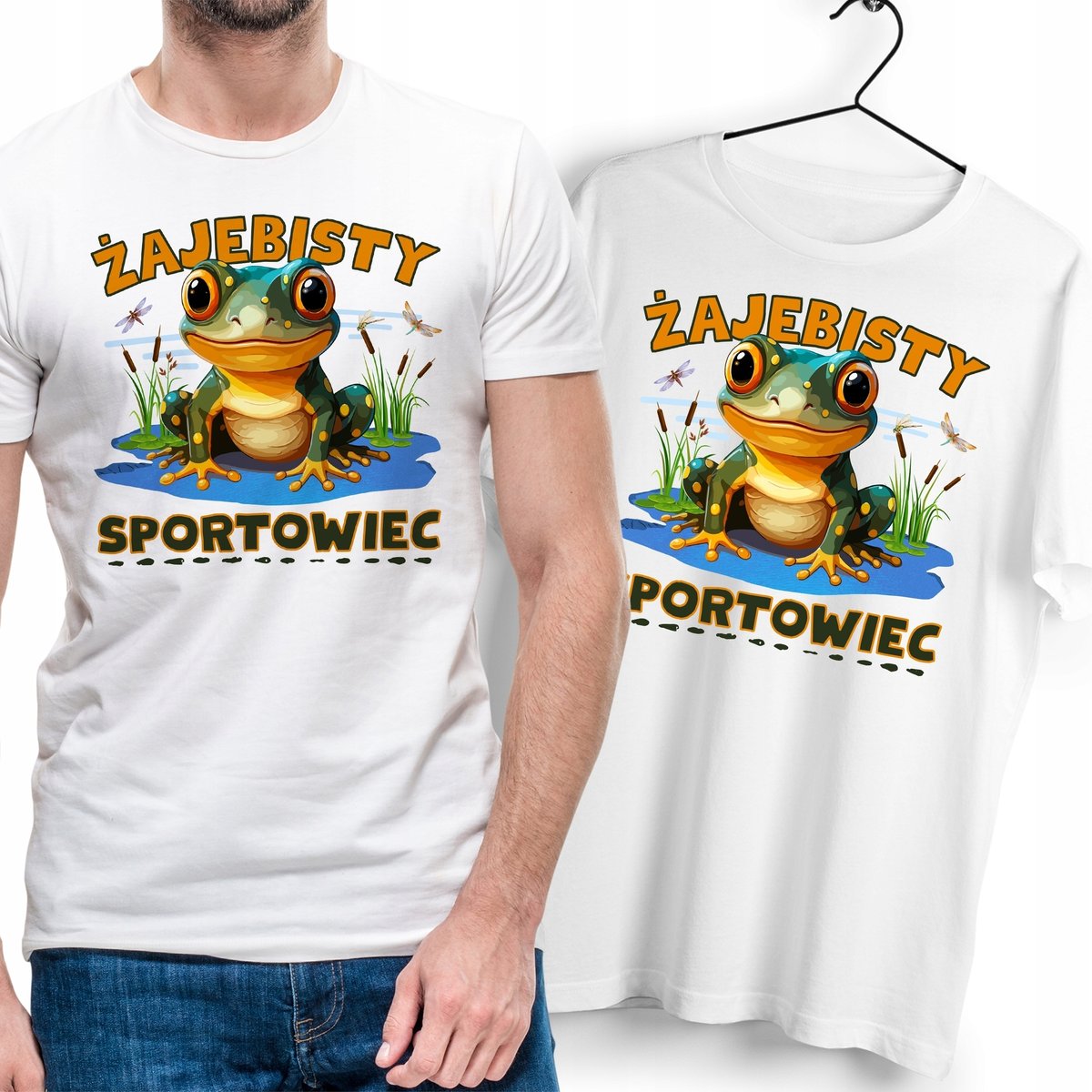 T-Shirt Dla Sportowca biały Na Prezent z Dowolnym Nadrukiem Zdjęciem Gift