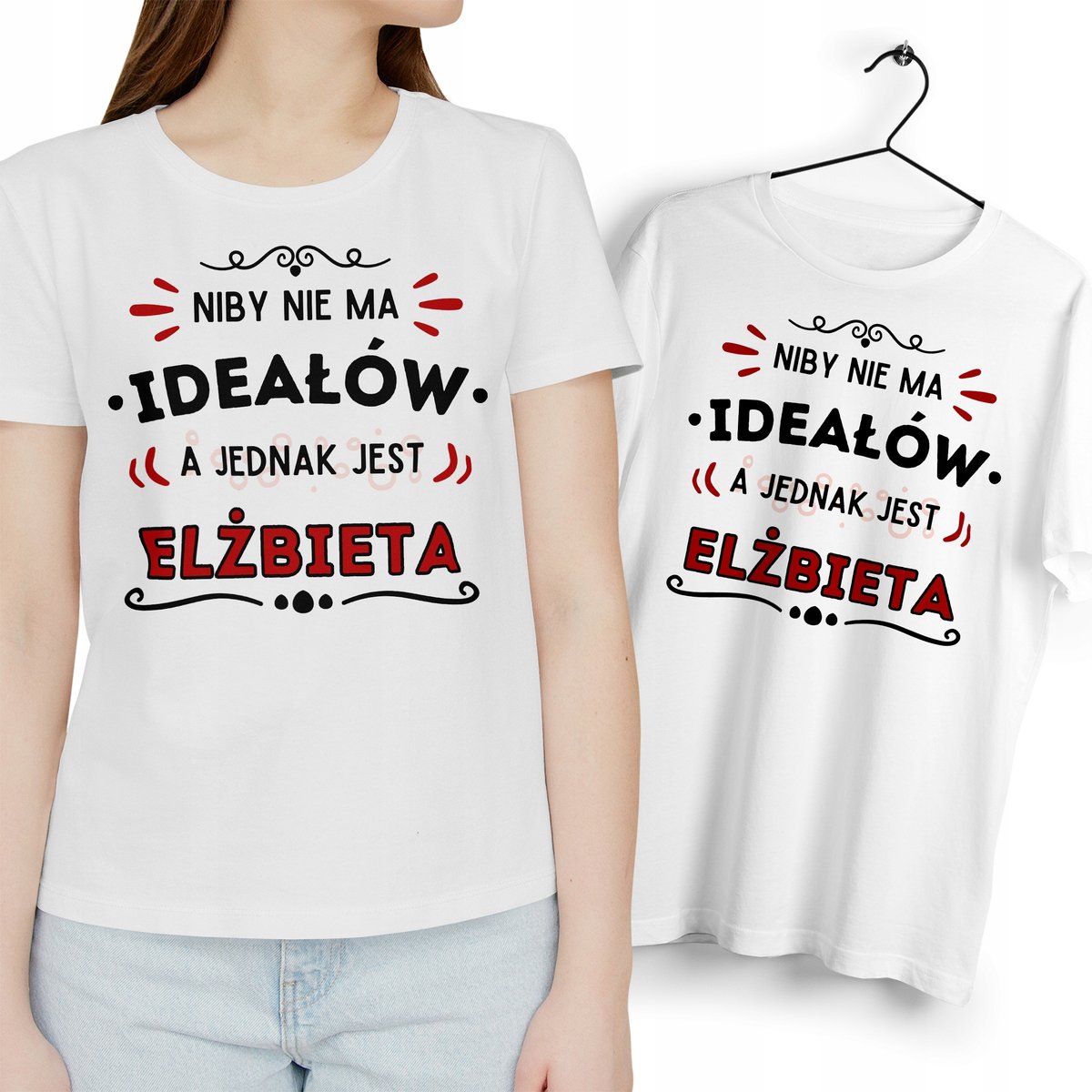 Dla Elżbiety T-Shirt koszulka biała Na Prezent z Nadrukiem Zdjęciem