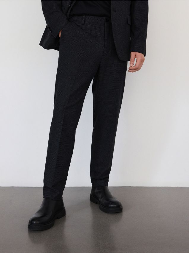 Reserved - Spodnie garniturowe z kantem - ciemnoszary