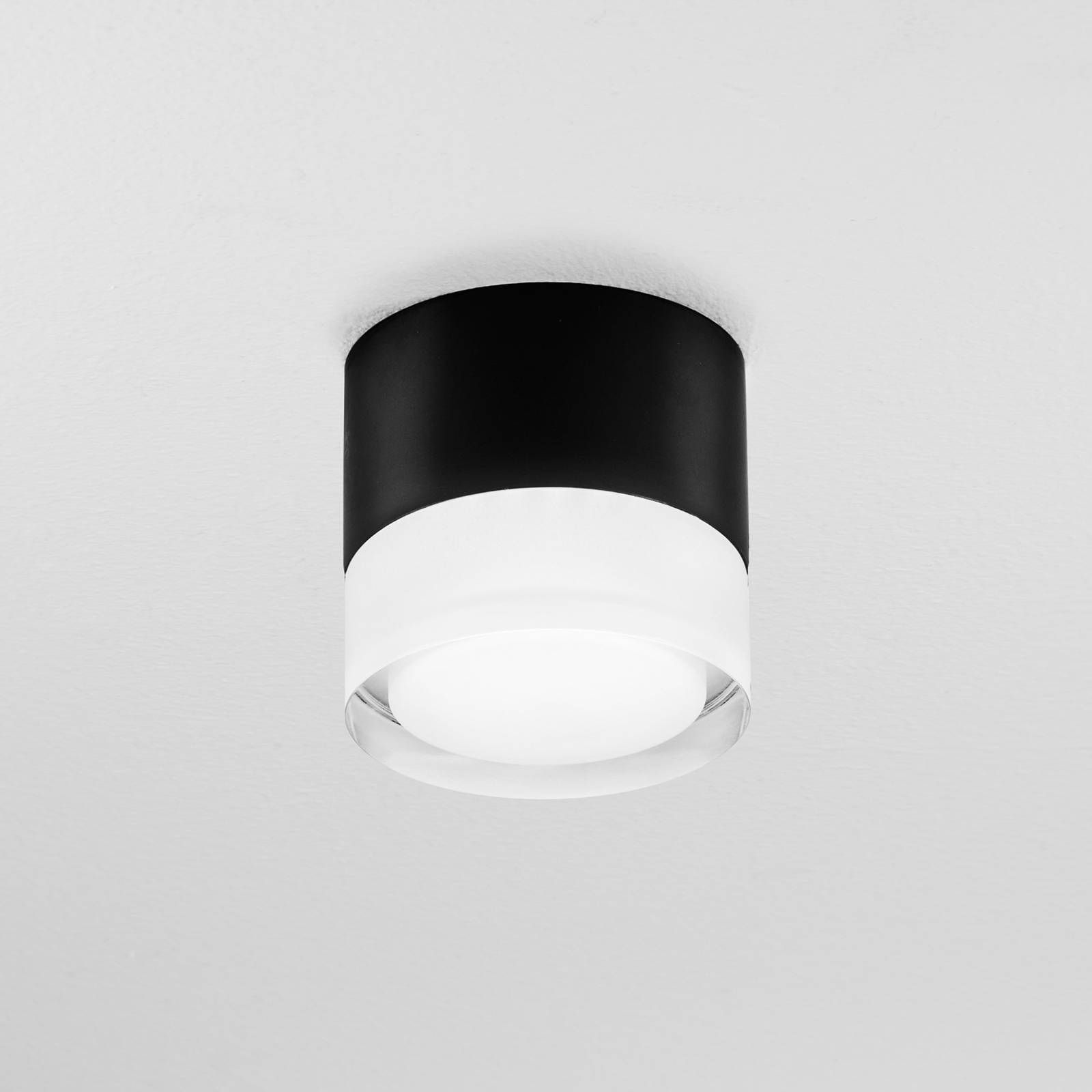 Egger Licht EGG lampa sufitowa zewnętrzna LED Phoenix 3,000 K czarna Ø 9cm aluminium
