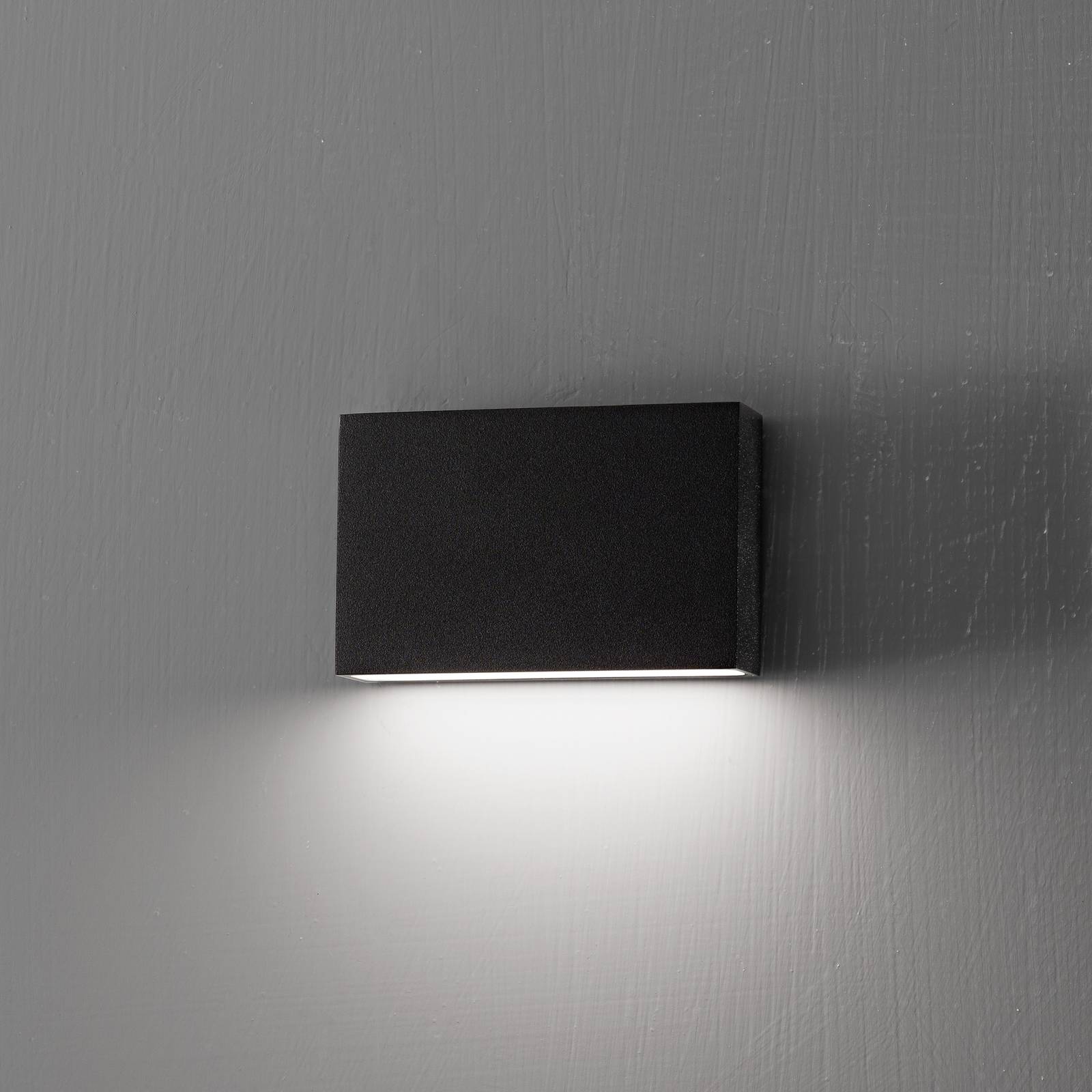Egger Licht EGG kinkiet zewnętrzny LED Flatbox czarny 11x7 cm aluminium