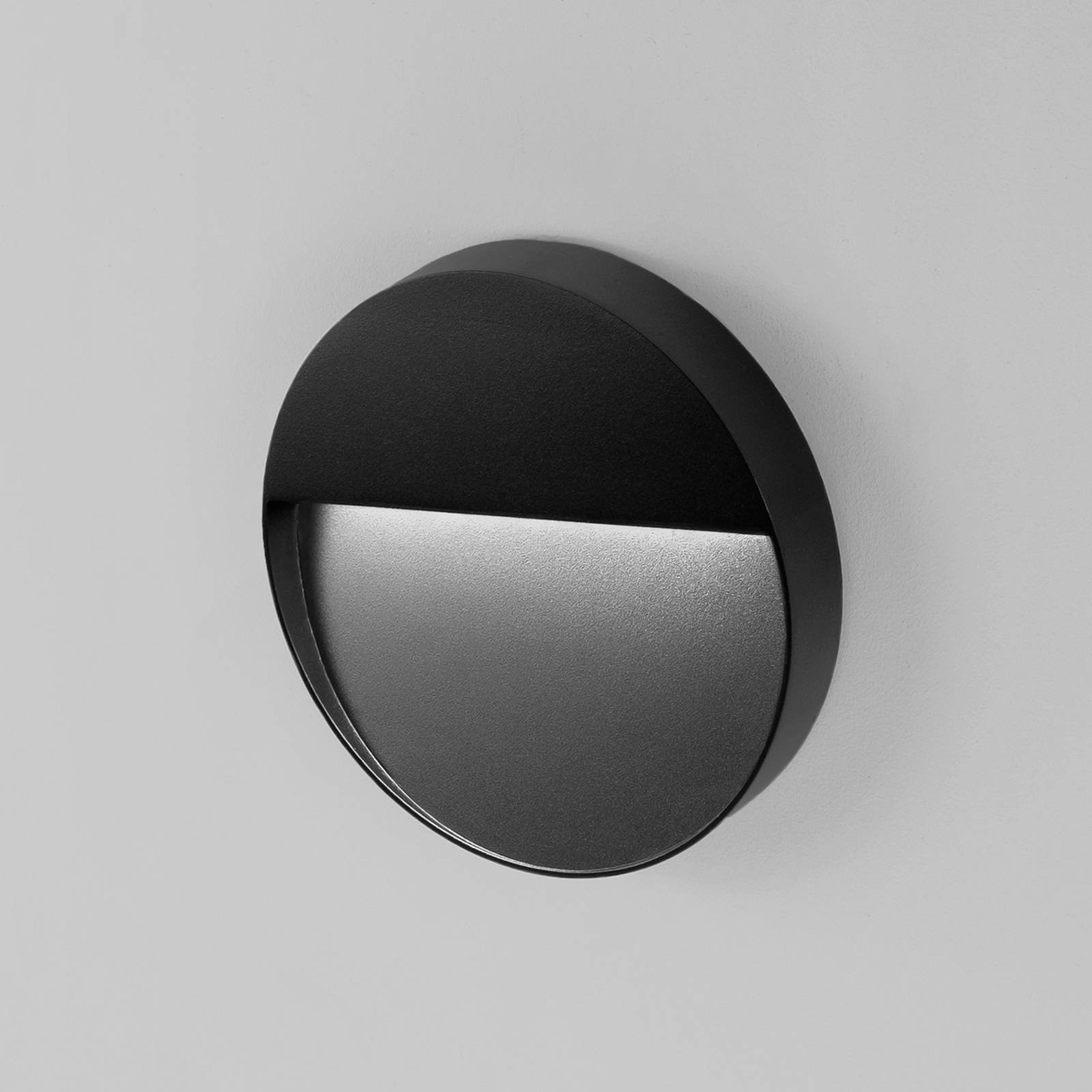 Egger Licht EGG kinkiet zewnętrzny LED Vigo XL czarny Ø 20 cm aluminium 3,000 K