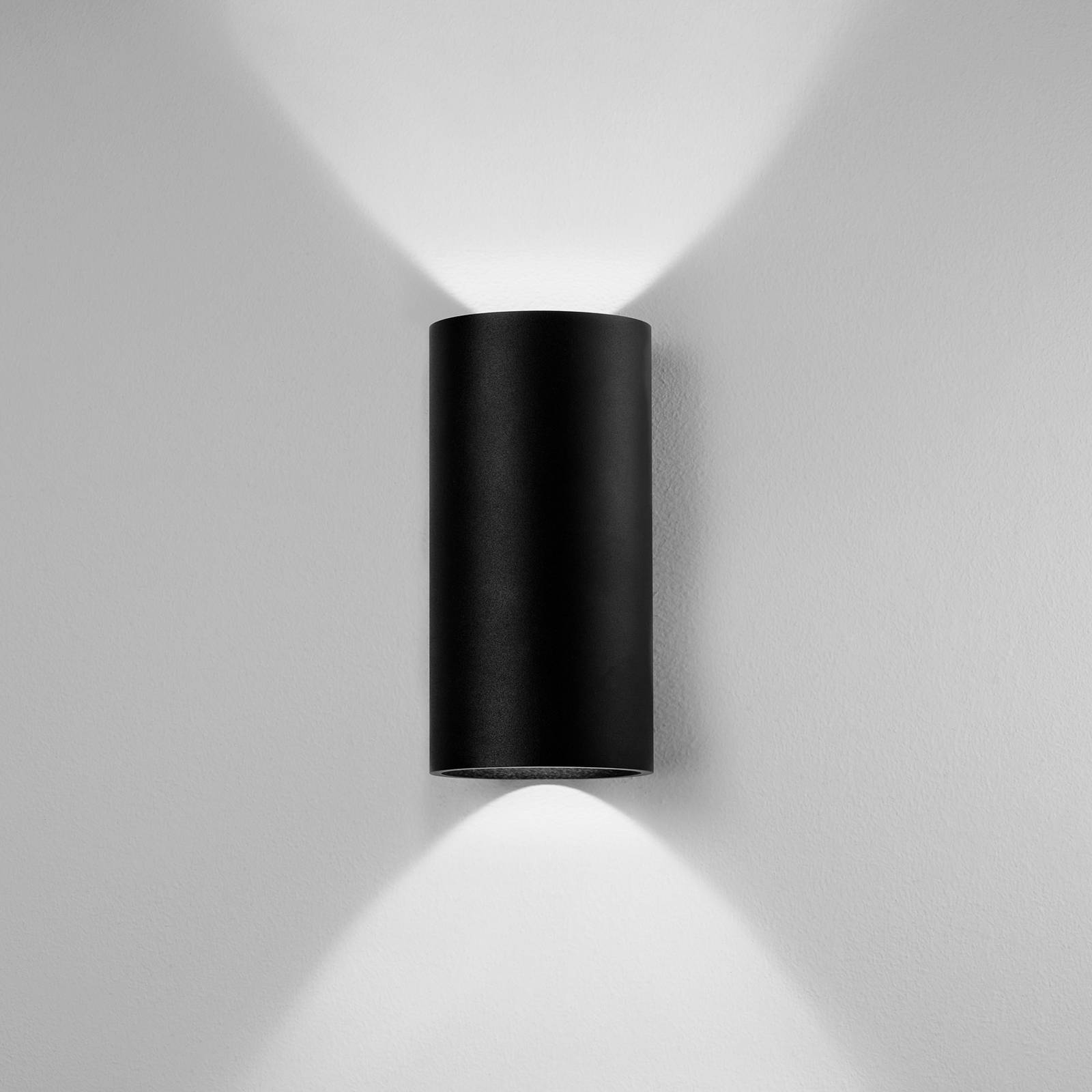 Egger Licht EGG kinkiet zewnętrzny LED Tubo, czarny, Ø 9 cm, aluminium góra/dół