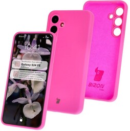 Bizon Silikonowe etui Soft Case do Galaxy S24 FE, neonowo-różowe