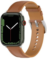 Bizon Skórzany pasek Strap Watch Casual do Apple Watch 44/45/46/49 mm, jasnobrązowy