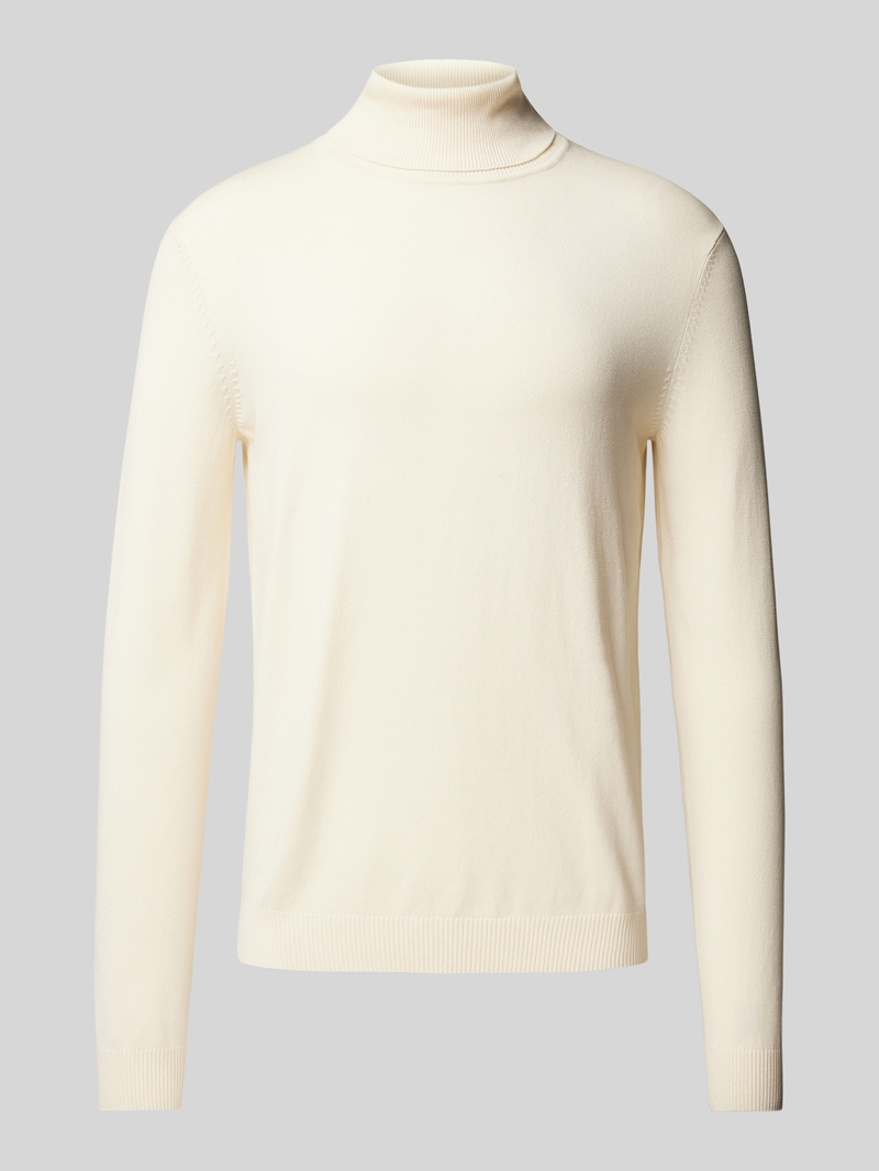 Sweter z dzianiny z golfem