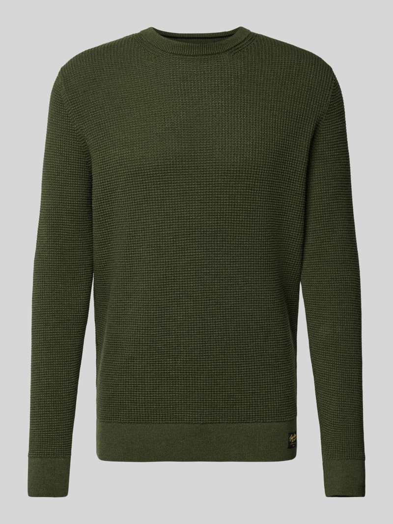 Sweter z dzianiny z okrągłym dekoltem