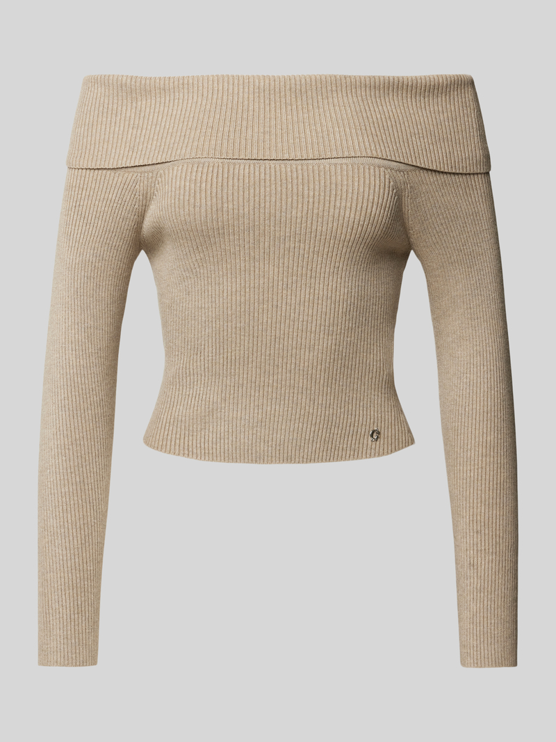Sweter z dzianiny z odkrytymi ramionami model ‘NINA’