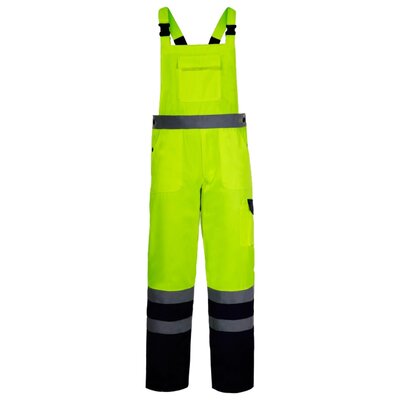 LAHTI PRO Spodnie ogrodniczki ostrzegawcze letnie żółte rozmiar XL L4110504 LPL4110504