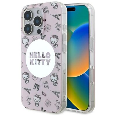 Etui HELLO KITTY IML All Over Paris MagSafe do Apple iPhone 16 Pro Różowy | Bezpłatny transport