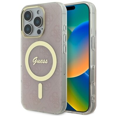 Etui GUESS IML 4G MagSafe do Apple iPhone 16 Pro Max Różowy | Bezpłatny transport