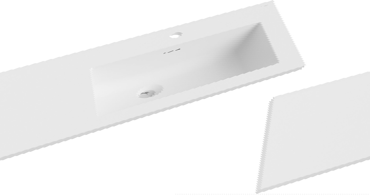 Mexen Otis umywalka wpuszczana w blat prawa 101 x 46,5 cm, biała mat - 25181001P